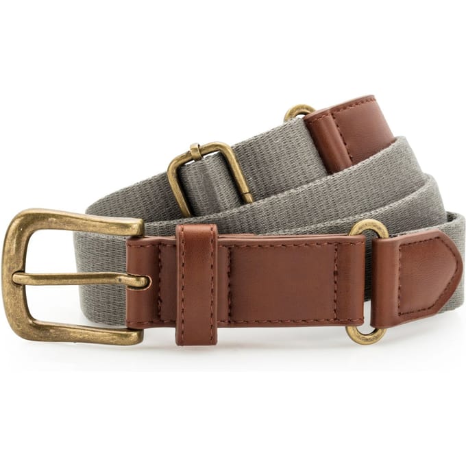 Asquith & Fox Heren Fauxleer en Canvasgordel (Leisteen)