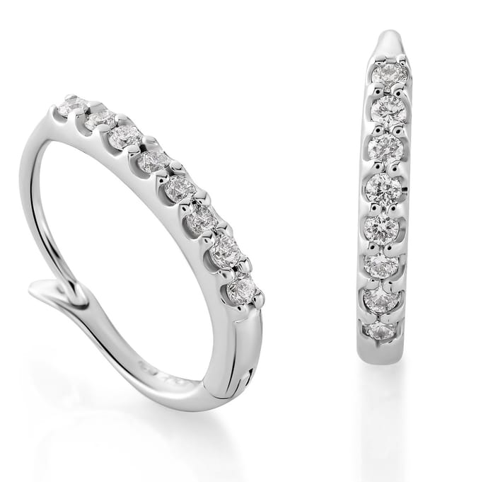 Orphelia OD-5291 - Oorring - 18 Karaat Witgoud / Diamant 0.21 ct