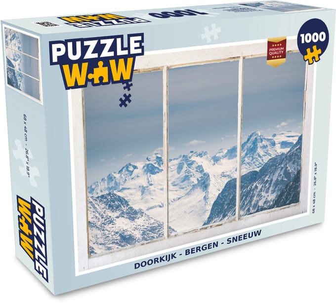 Puzzel Doorkijk - Berg - Sneeuw - Legpuzzel - Puzzel 1000 stukjes volwassenen