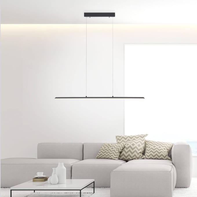 PURE LED hanglamp Lite, antraciet, 100 cm, CCT, dimbaar