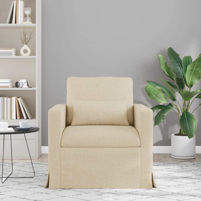 vidaXL - Bank - Crème - 78 - x - 78 - x - 80 - cm - Stof