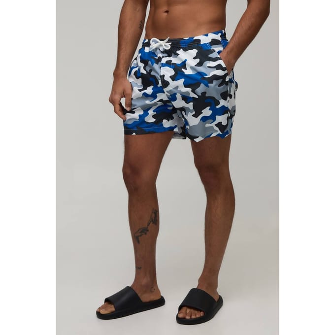 Camo Zwemshort Middellange Lengte | Blue | Size Medium