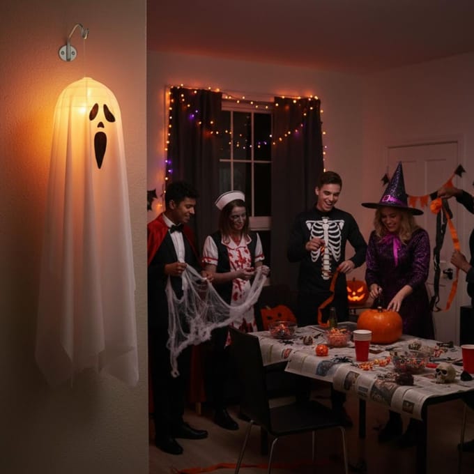 Grote Halloween Spook Decoratie Hangend Lampion Verlicht 85 cm