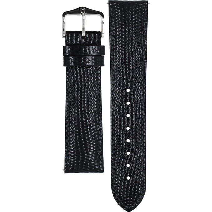 Hirsh Horlogeband -  Rainbow Zwart - Leer - 22mm