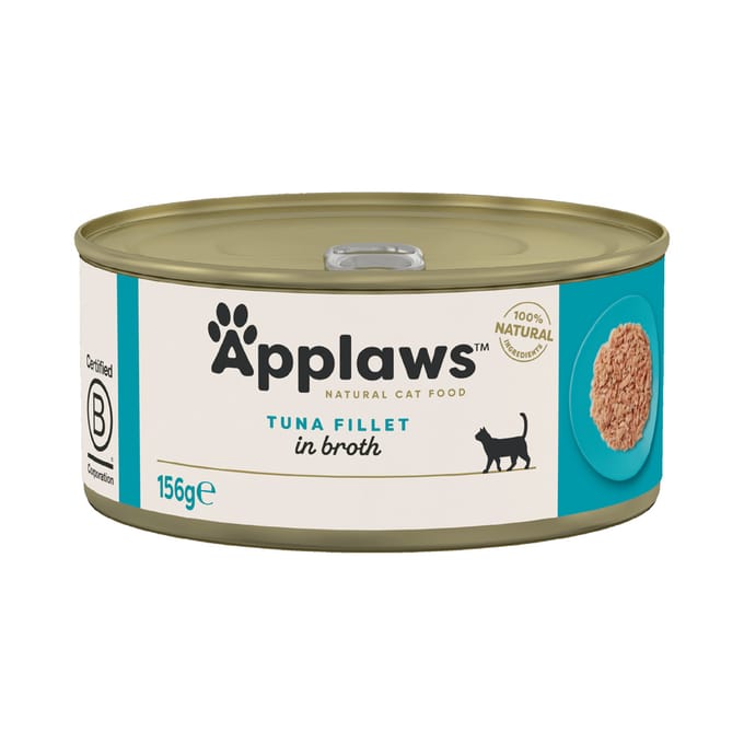 6x156g in Bouillon Tonijnfilet Applaws Kattenvoer