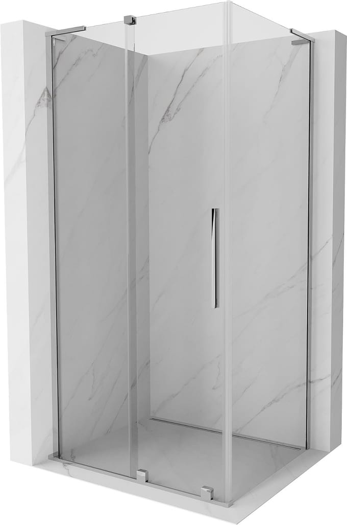 Mexen Velar L schuifbare douchecabine 100 x 70 , transparant, chroom - 871-100-070-03-01