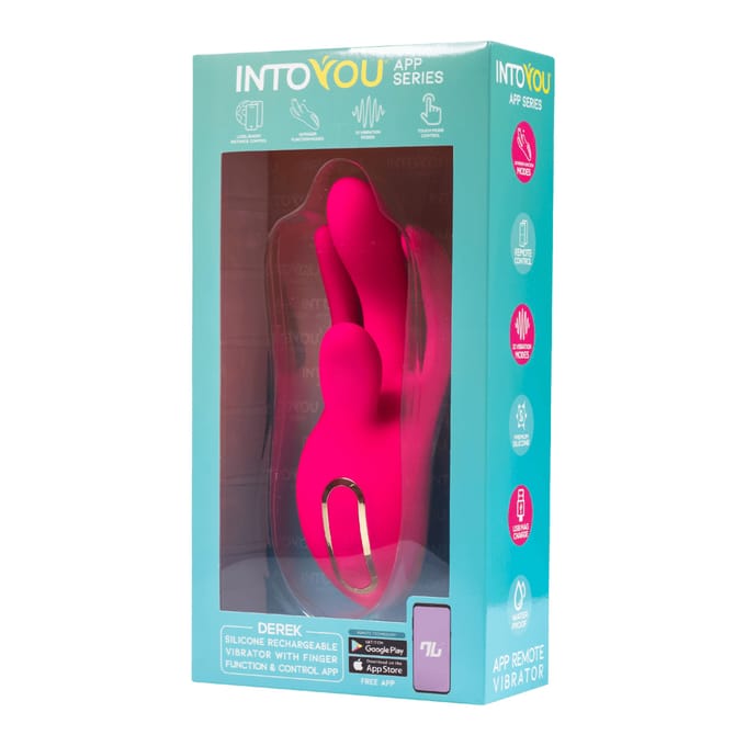 IY - Derek - Clitoris Vibrator - Bewegende Vingers - 3 motoren - App-bediening - Roze