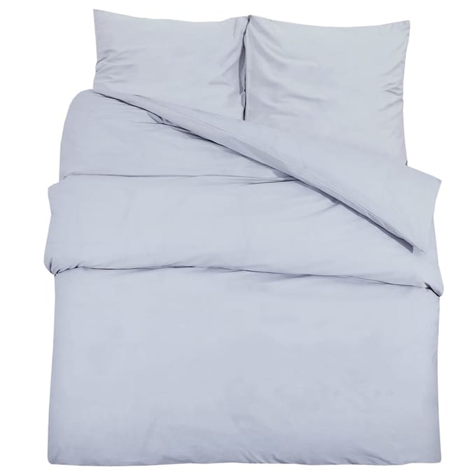 vidaXL - Dekbedovertrekset - lichtgewicht - 200x200 - cm - microvezel - grijs