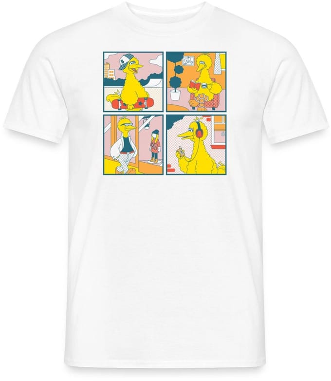 Sesamstraat Bibo Striptegels T-Shirt Heren