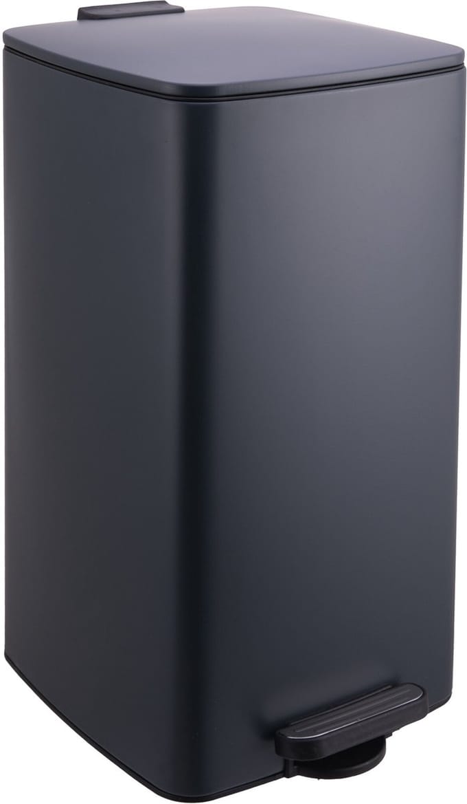 Prullenbak - 30 liter - softclose deksel - donkergrijs