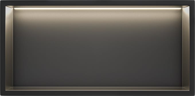 Via Fectio® Inbouwnis Badkamer 30x60x10 cm - LED - Mat Zwart RVS