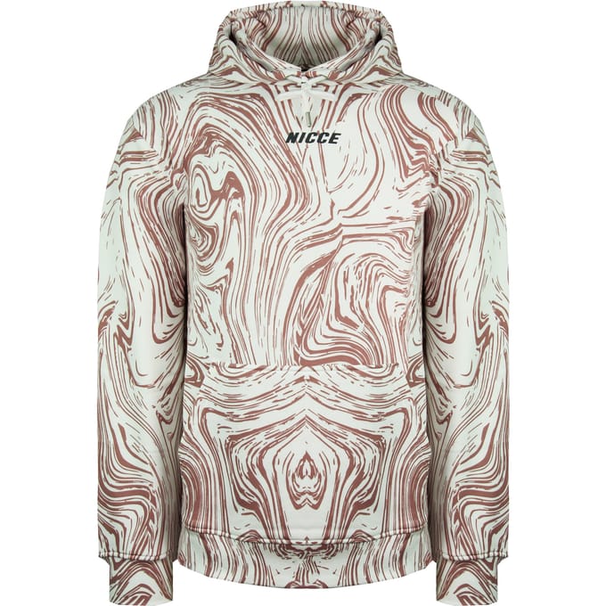 Nicce Logo Pullover Lange Mouw Heren Wit Roze Ash Hoodie 211 1 02 02 0338