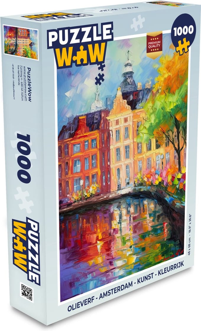 Puzzel Olieverf - Amsterdam - Kunst - Kleurrijk - Legpuzzel - Puzzel 1000 stukjes volwassenen