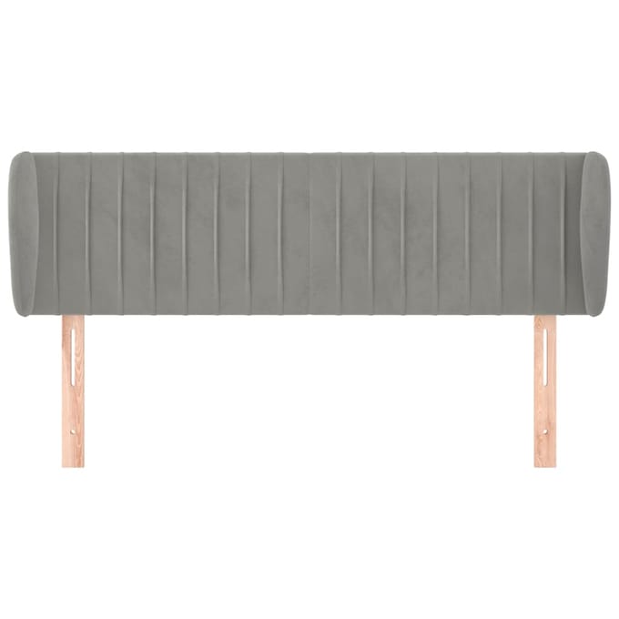 vidaXL - Hoofdbord - met - randen - 147x23x78/88 - cm - fluweel - lichtgrijs