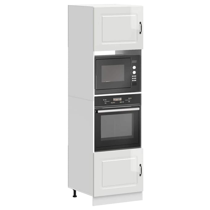 vidaXL - Ovenkasten - 2 - st - Kalmar - bewerkt - hout - glanzend - wit