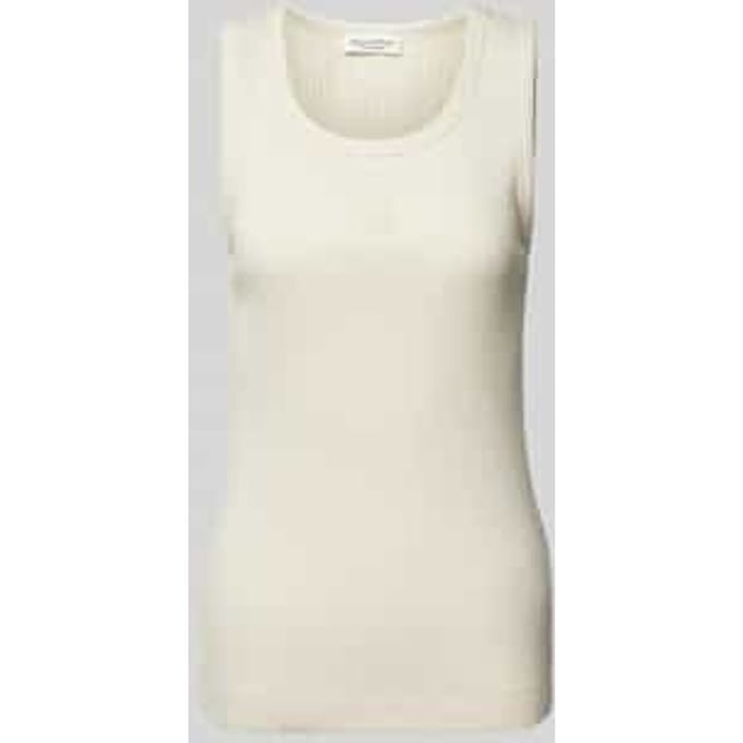 Nauwsluitende tanktop van katoenmix met logostitching