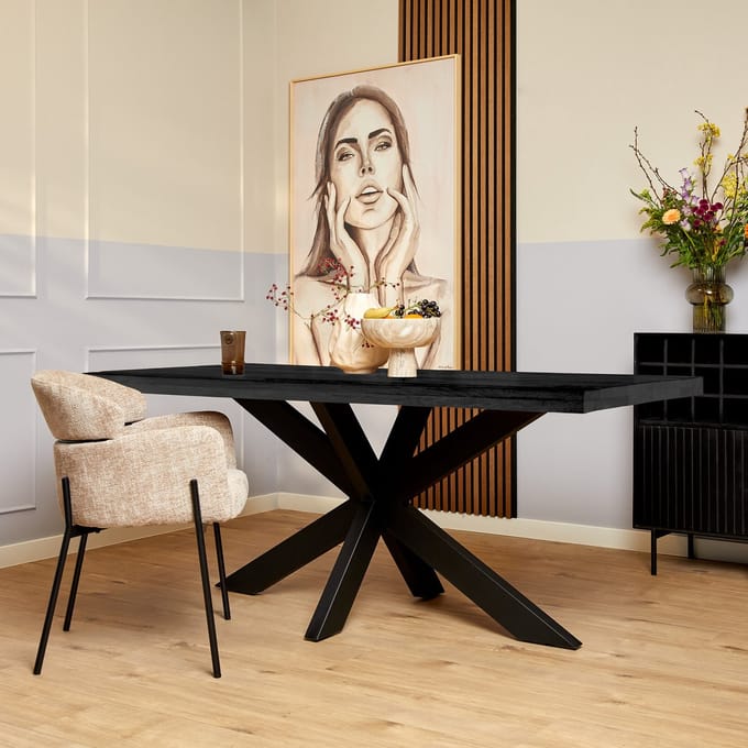 Starfurn - Eettafel Denver - Zwart - 90x180x76 cm