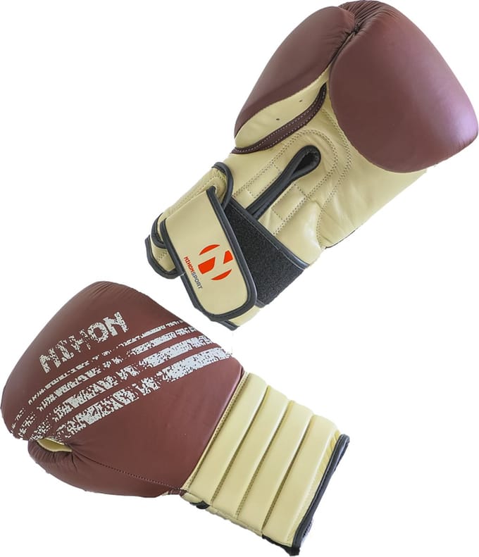 Nihon Bokshandschoen leer Trad KICKBOXPRO leer Bruin (Maat: 14OZ)