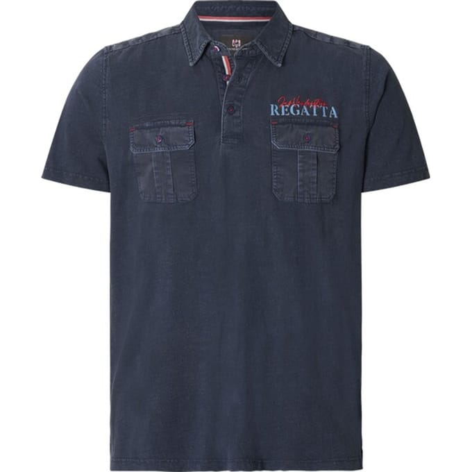 Jan Vanderstorm herren Poloshirt - 80/82 - donkerblauw - Plus Size