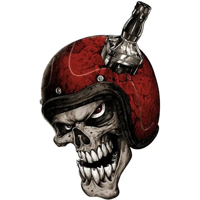 Motorfiets stickers Lethal Threat Mini Whiskey Biker Skull