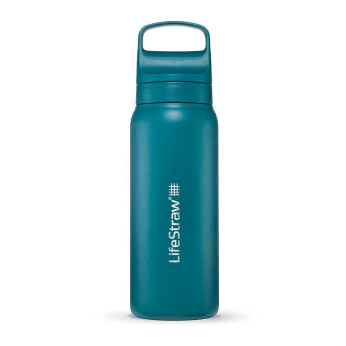 LifeStraw Go 2.0 Stainless Steel Water Filter Bottle - 1L - Laguna Teal-