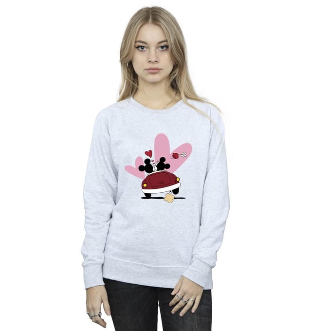 Disney Dames/Dames Mickey Mouse Car Print Sweatshirt (Sportgrijs)