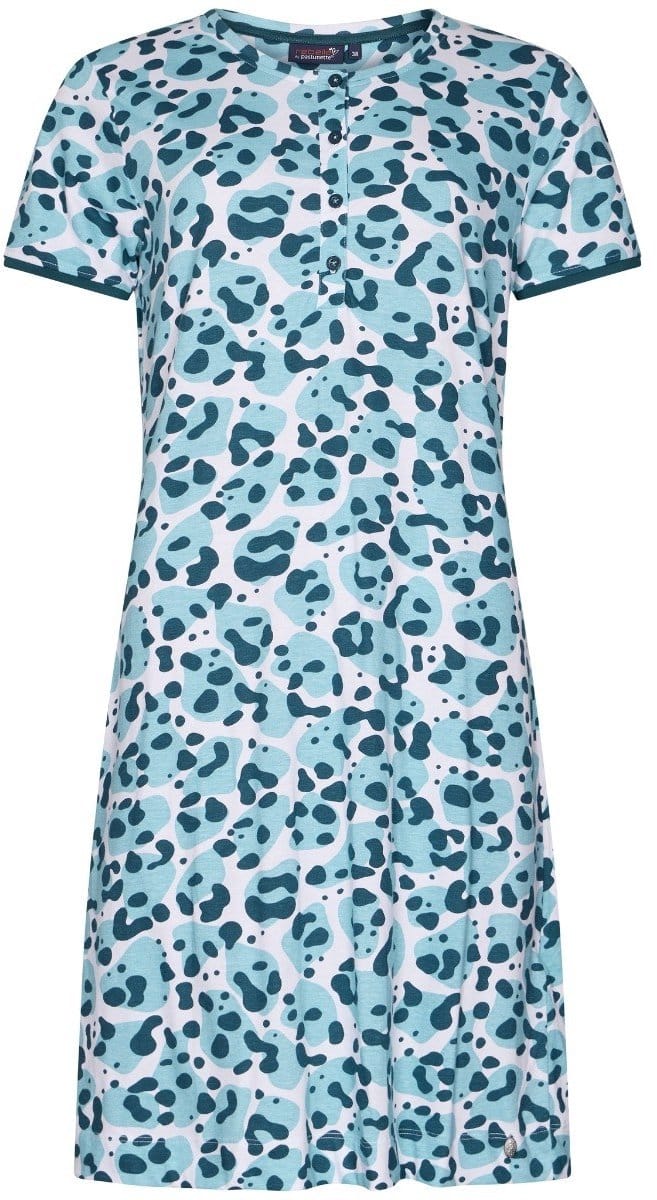 Dames Nachthemd Rebelle - Tropical Turquoise - Bio Katoen - Maat 38