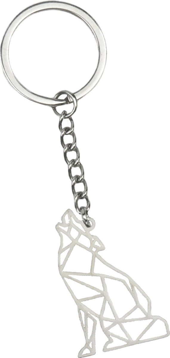 Sleutelhanger Geometrisch Metalen Sleutelhanger Patroon Sleutelhanger - Wolf