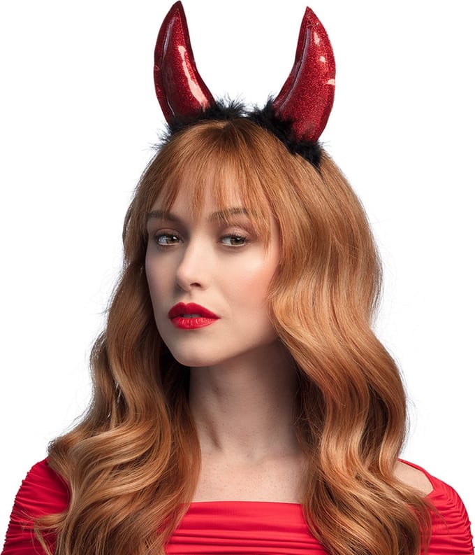 Boland - Diadeem She-devil Rood - Één maat - Volwassenen - Vrouwen - Halloween accessoire - Horror