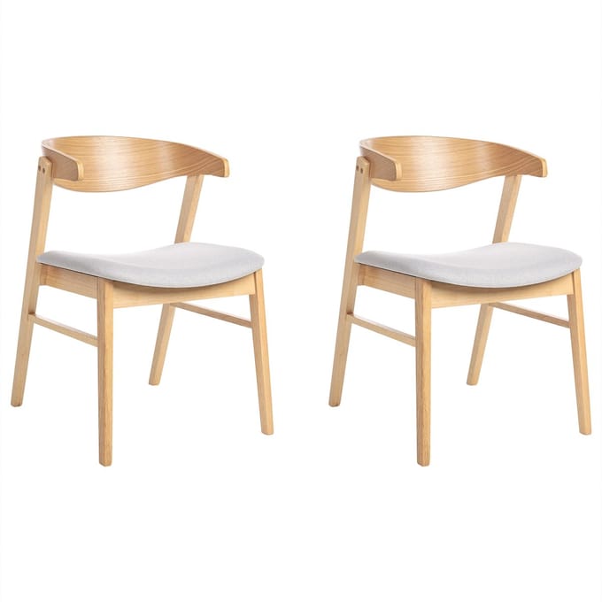 LILLY - Eetkamerstoel set van 2 - Lichtgrijs - Polyester