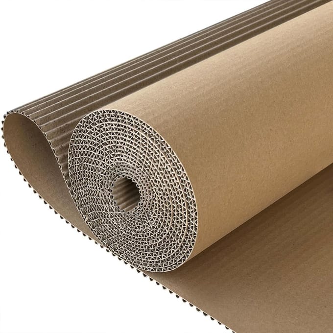 Stevige Golfkarton Rol - Enkelzijdig Karton 47 x 450 cm voor Verzending en Hobby