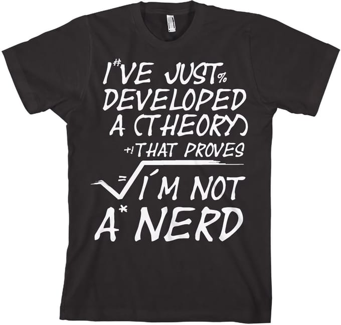 Hybris T-shirt ‘A Theory I'm Not A Nerd’ SH-1-15370-H18-17