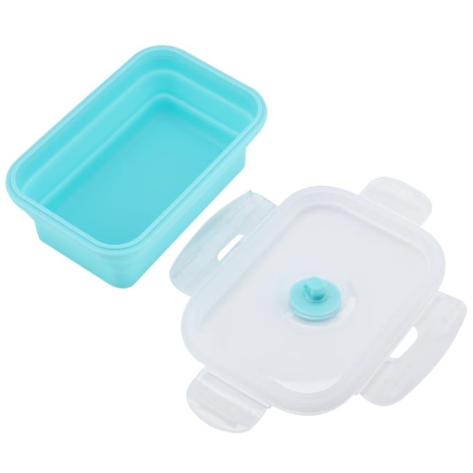 Draagbare Siliconen Lunchbox Opvouwbare Magnetronbestendige Lunchbox Voedselcontainer Groen 1200ml white