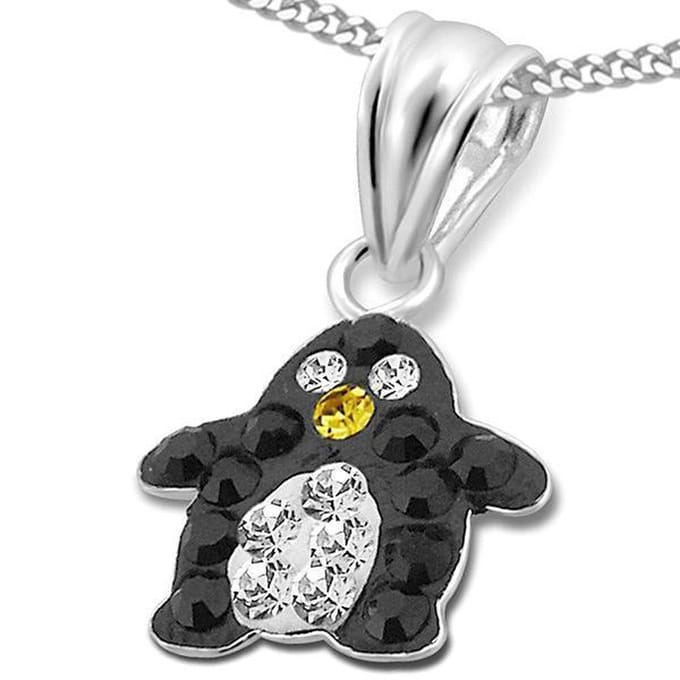 Princess Ketting Pinguin - 925 Zilver E-Coating - Dier - Ø10mm - 38cm