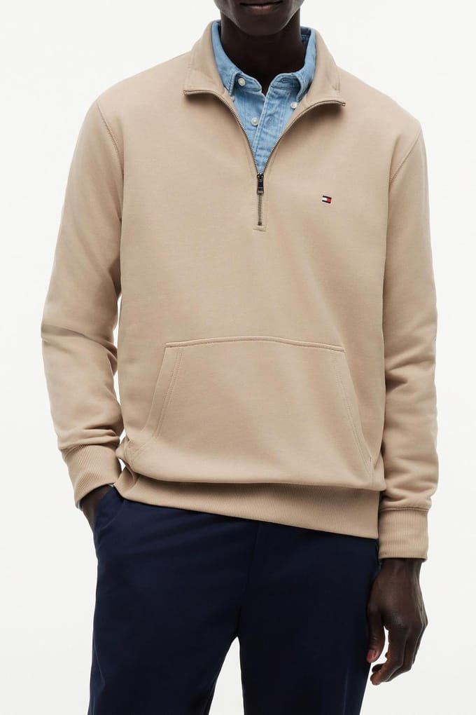 Tommy Hilfiger Essential Terry New Batique Khaki Größe: S | Pullover Outlet | Herren | Braun