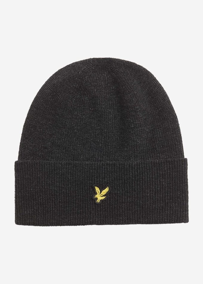 Muts Lyle &amp; Scott HE2314A LAMBSWOOL BLEND RIBBED-W155 JET BLACK MARL