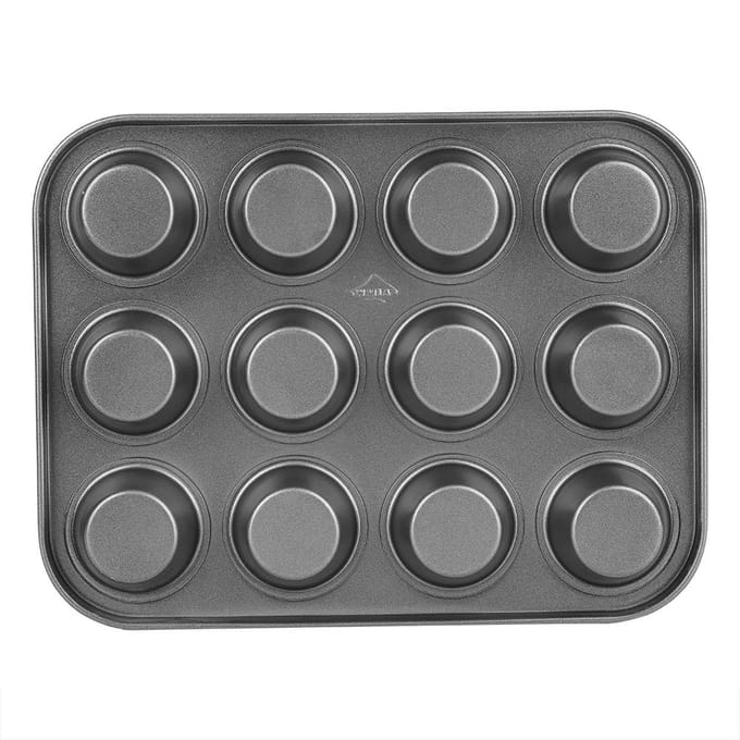 Professionele 12-vaks Muffin Yorkshire Pudding Cupcake Bakvorm Bakgerei Anti-aanbak L gray