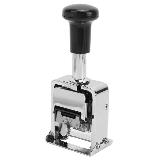 Nummerstempel Zinklegering Behuizing Automatisch Springend Nummer Zelfinktend 5-Cijferige Nummerstempelmachine voor gray