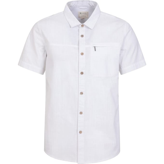 Mountain Warehouse Heren Kokosnoot Slub Overhemd met Korte Mouwen (Wit)