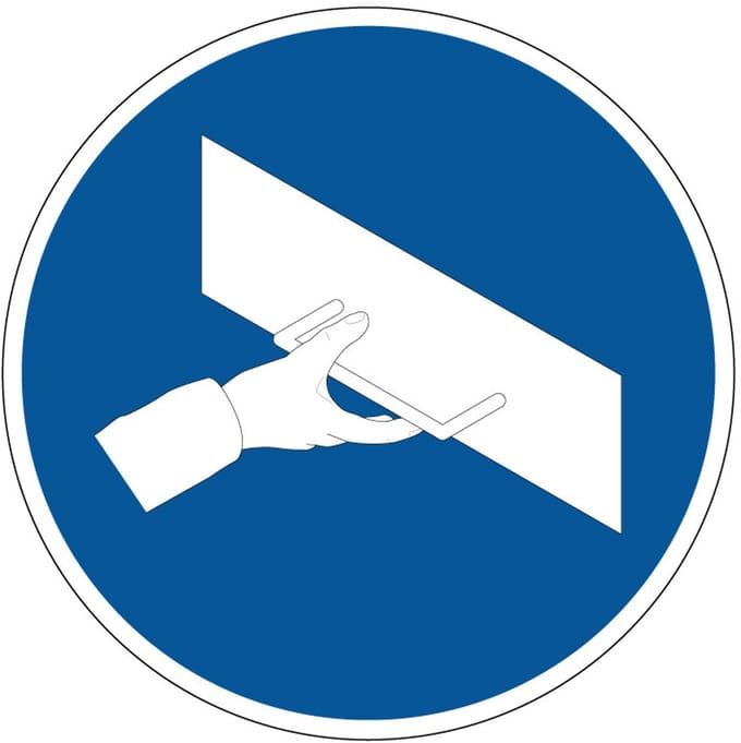 Handvat gebruiken bord - kunststof 100 mm