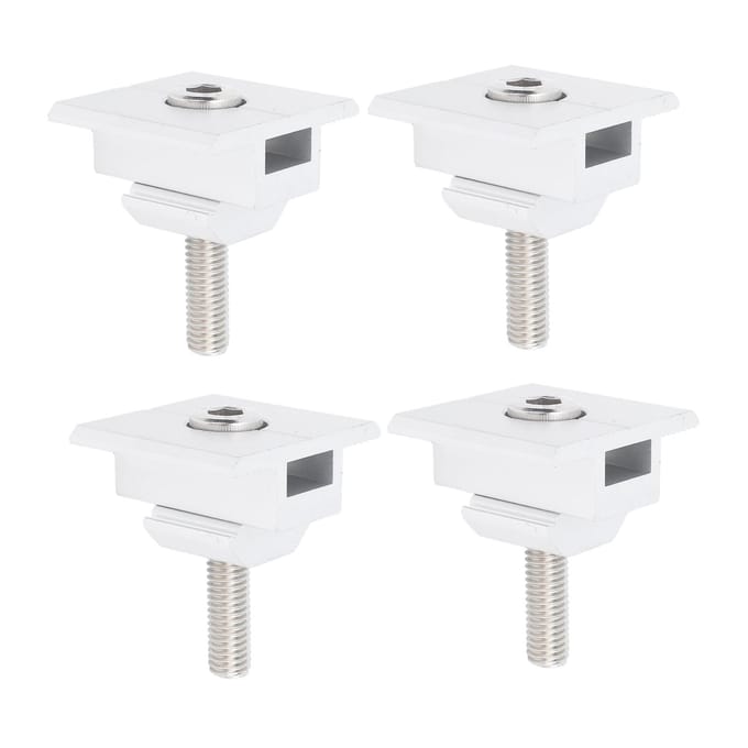 4 STKS Zonnepaneel Beugel Middenklemmen Zilver Lichtgewicht Staal 35mm Zonnepaneelklemmen voor RV white