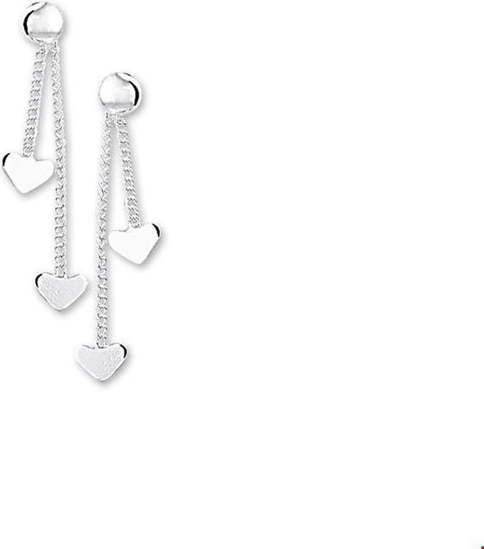 Zilver Gerhodineerd Oorhangers Hart 1327451