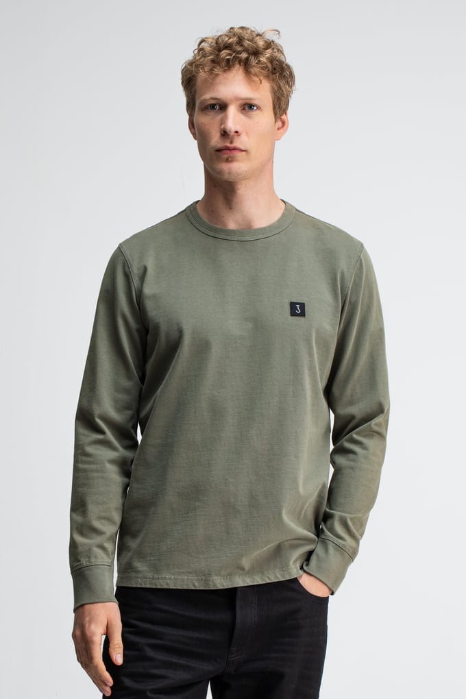 Butcher of Blue Army Tee Ls Dk. Granite Green Maat: L | Basic T-Shirts Outlet | Heren | Groen