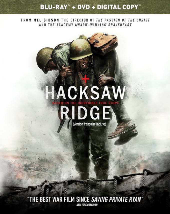 Hacksaw Ridge Film (Blu-ray + DVD) - Regiovrij