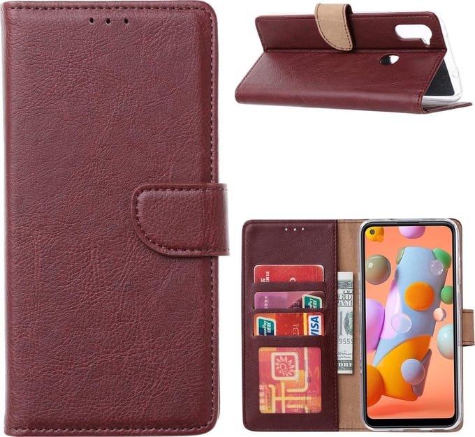 Bookcase Geschikt voor: Samsung Galaxy A11 - Bordeaux - portemonnee hoesje