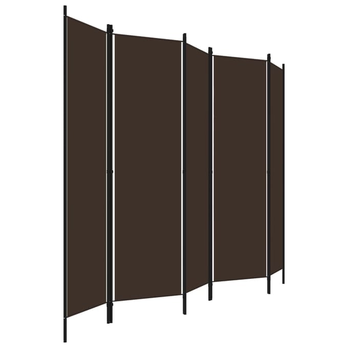 vidaXL - Kamerscherm - met - 5 - panelen - 250x180 - cm - bruin