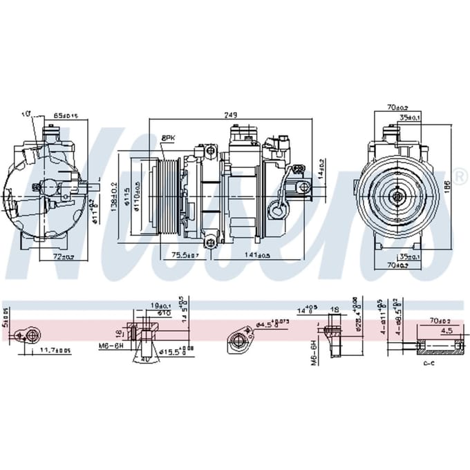 Compressor, airconditioner NISSENS 890359