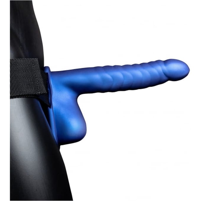 Ouch! by Shots - Ribbed Hollow Strap-On with Balls - 8 / 21 cm
