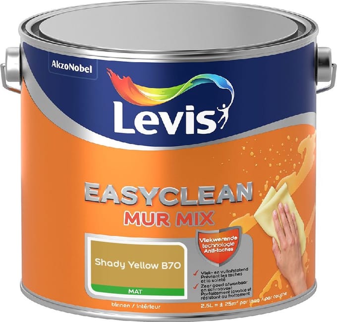 Levis - Easyclean Mur Mat Mix - Shady Yellow B70 - Mengverf - 2,5 L