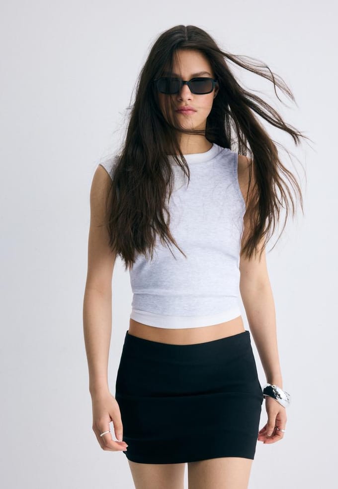Stradivarius Bengaline broekrok  Zwart S